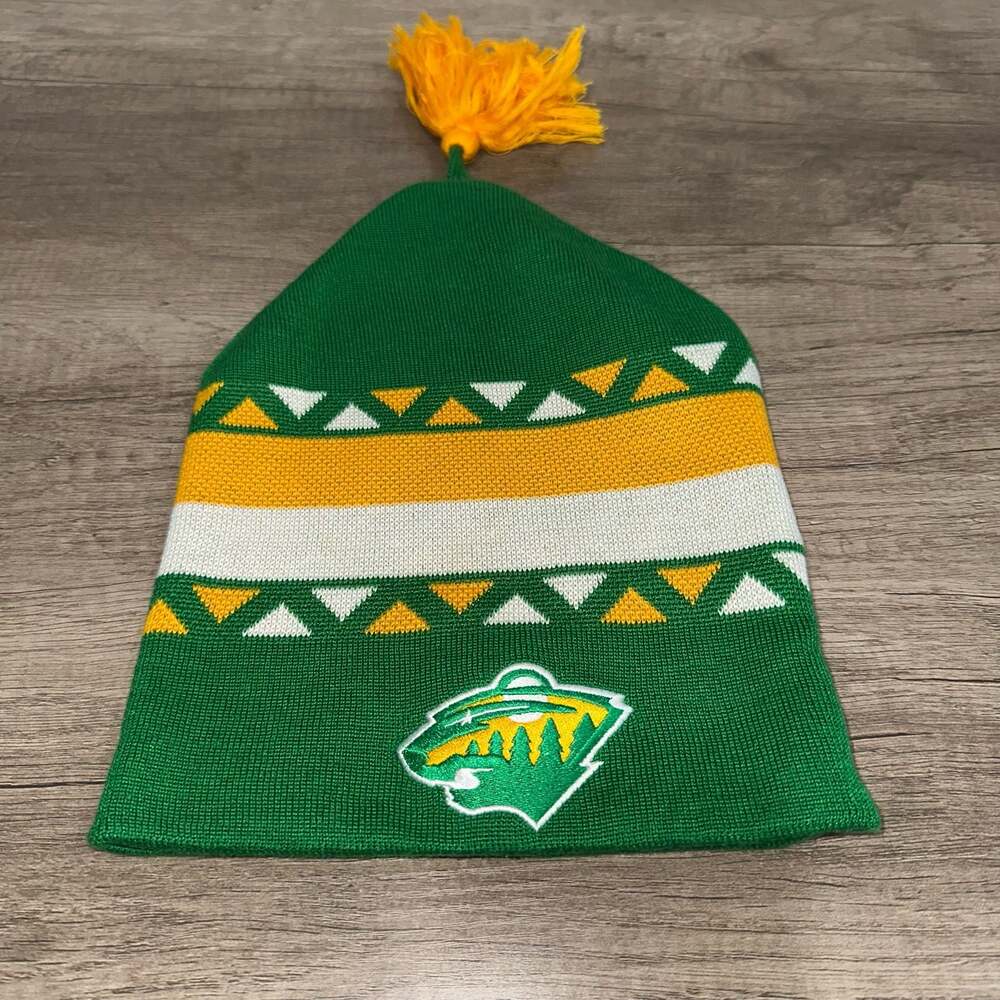 Adidas Minnesota Wild NHL Pom Beanie Hat One Size